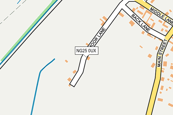 NG25 0UX map - OS OpenMap – Local (Ordnance Survey)