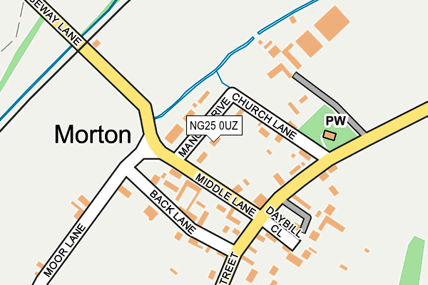 NG25 0UZ map - OS OpenMap – Local (Ordnance Survey)