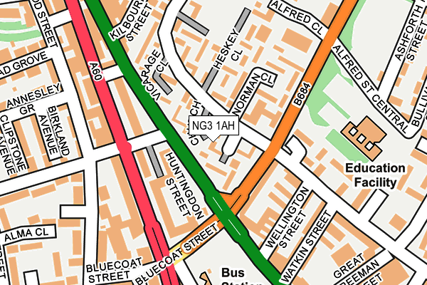 NG3 1AH map - OS OpenMap – Local (Ordnance Survey)