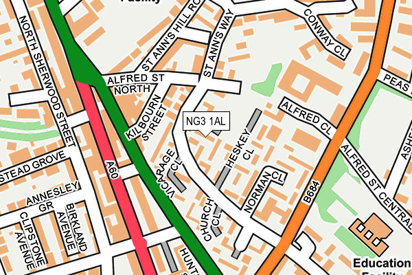 NG3 1AL map - OS OpenMap – Local (Ordnance Survey)