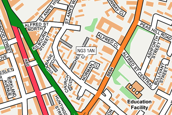 NG3 1AN map - OS OpenMap – Local (Ordnance Survey)