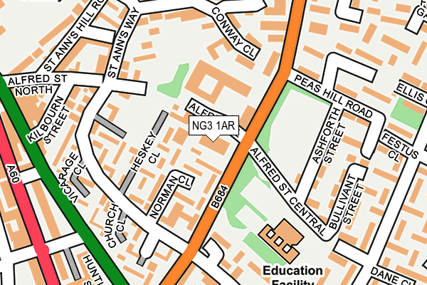 NG3 1AR map - OS OpenMap – Local (Ordnance Survey)