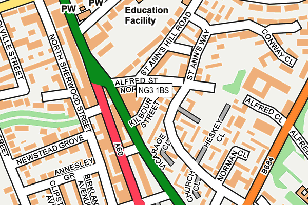NG3 1BS map - OS OpenMap – Local (Ordnance Survey)