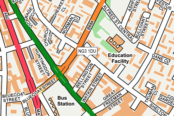 NG3 1DU map - OS OpenMap – Local (Ordnance Survey)