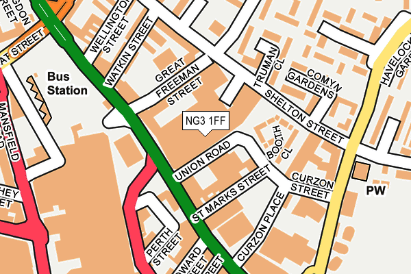 NG3 1FF map - OS OpenMap – Local (Ordnance Survey)