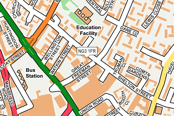 NG3 1FR map - OS OpenMap – Local (Ordnance Survey)