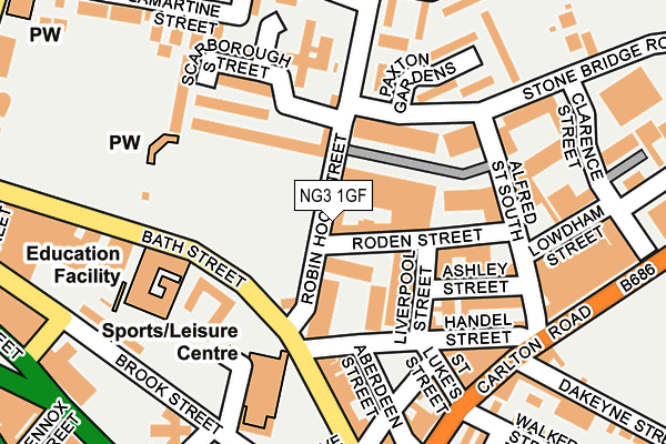 NG3 1GF map - OS OpenMap – Local (Ordnance Survey)