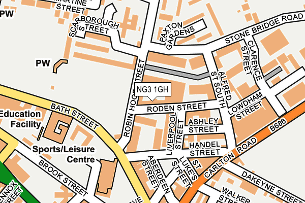 NG3 1GH map - OS OpenMap – Local (Ordnance Survey)