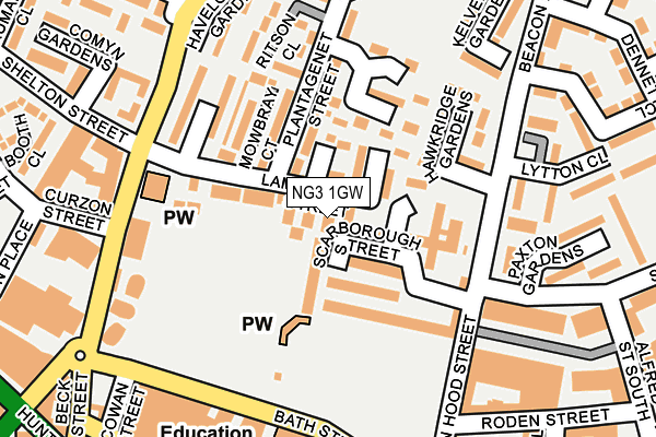 NG3 1GW map - OS OpenMap – Local (Ordnance Survey)