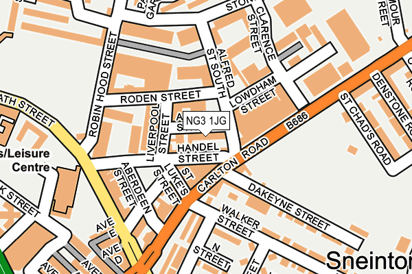 NG3 1JG map - OS OpenMap – Local (Ordnance Survey)