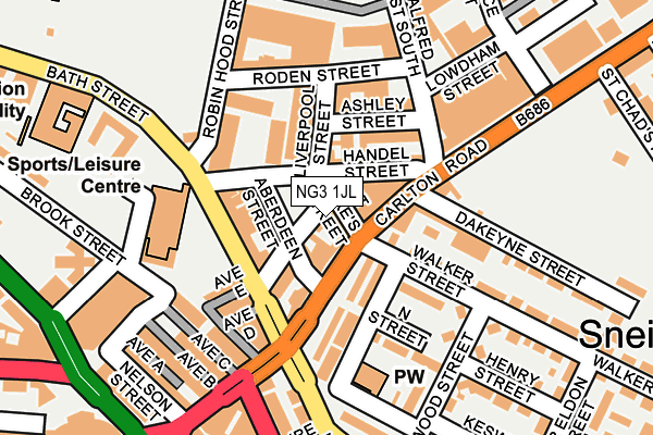 NG3 1JL map - OS OpenMap – Local (Ordnance Survey)