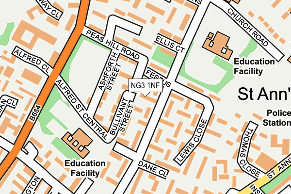 NG3 1NF map - OS OpenMap – Local (Ordnance Survey)