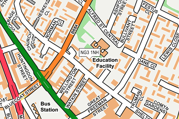 NG3 1NH map - OS OpenMap – Local (Ordnance Survey)