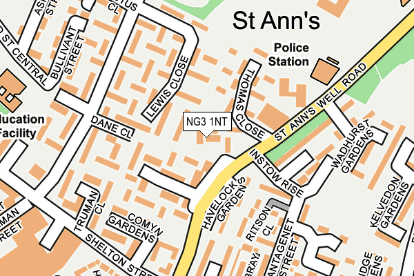 NG3 1NT map - OS OpenMap – Local (Ordnance Survey)