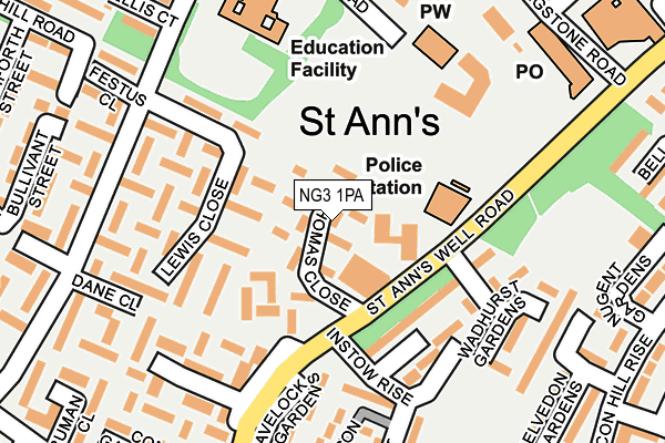 NG3 1PA map - OS OpenMap – Local (Ordnance Survey)