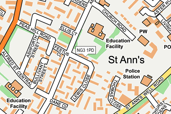 NG3 1PD map - OS OpenMap – Local (Ordnance Survey)