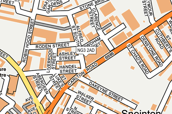 NG3 2AD map - OS OpenMap – Local (Ordnance Survey)