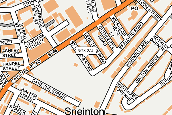 NG3 2AU map - OS OpenMap – Local (Ordnance Survey)