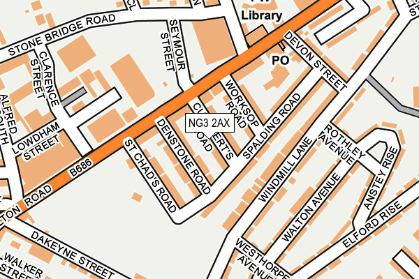 NG3 2AX map - OS OpenMap – Local (Ordnance Survey)