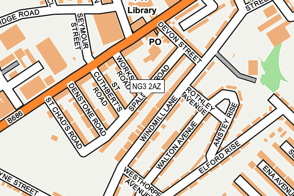NG3 2AZ map - OS OpenMap – Local (Ordnance Survey)