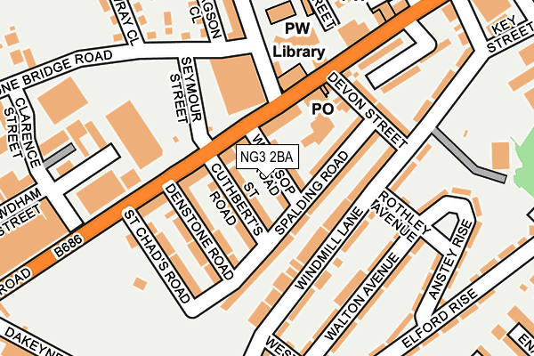 NG3 2BA map - OS OpenMap – Local (Ordnance Survey)