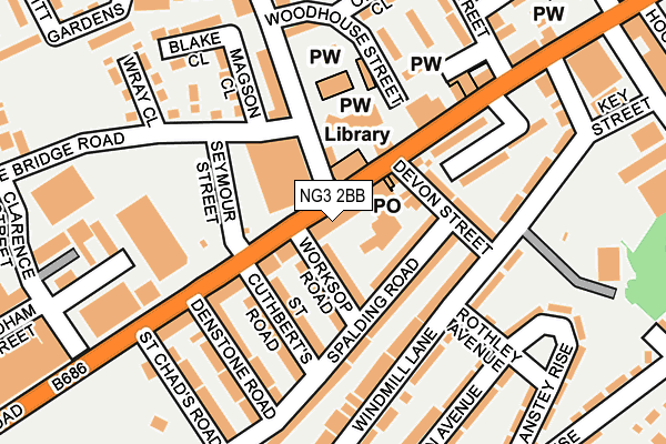 NG3 2BB map - OS OpenMap – Local (Ordnance Survey)
