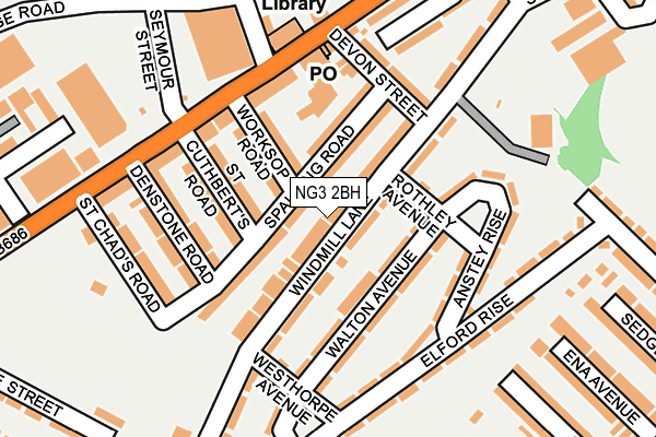NG3 2BH map - OS OpenMap – Local (Ordnance Survey)