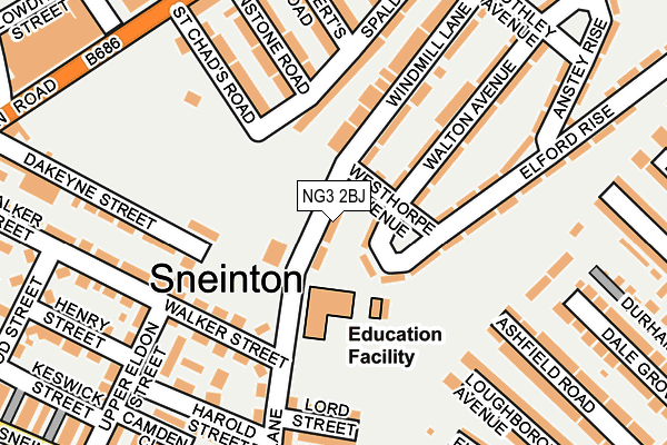 NG3 2BJ map - OS OpenMap – Local (Ordnance Survey)