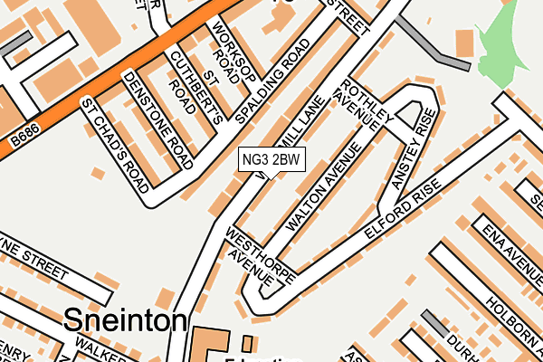 NG3 2BW map - OS OpenMap – Local (Ordnance Survey)