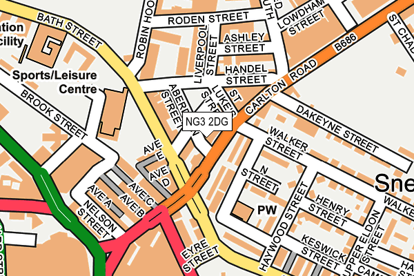 NG3 2DG map - OS OpenMap – Local (Ordnance Survey)