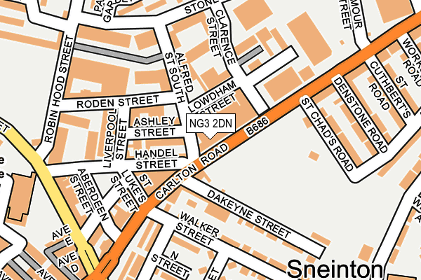 NG3 2DN map - OS OpenMap – Local (Ordnance Survey)