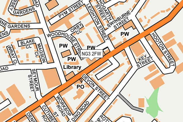 NG3 2FW map - OS OpenMap – Local (Ordnance Survey)