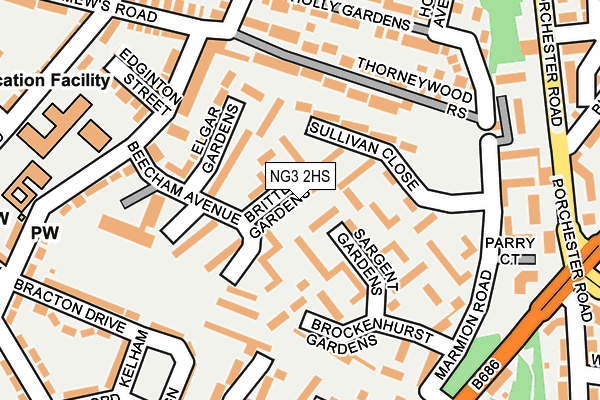 NG3 2HS map - OS OpenMap – Local (Ordnance Survey)