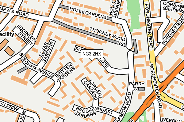 NG3 2HX map - OS OpenMap – Local (Ordnance Survey)