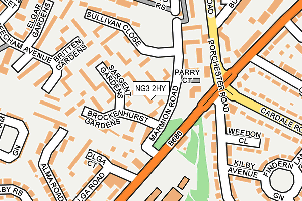 NG3 2HY map - OS OpenMap – Local (Ordnance Survey)