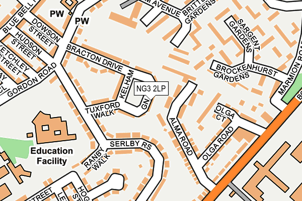 NG3 2LP map - OS OpenMap – Local (Ordnance Survey)