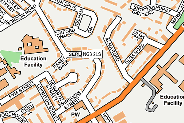 NG3 2LS map - OS OpenMap – Local (Ordnance Survey)