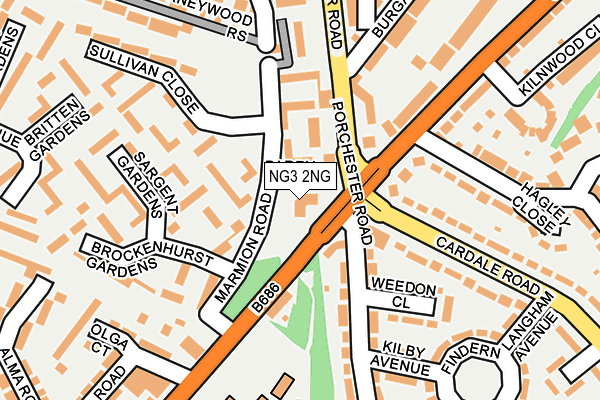 NG3 2NG map - OS OpenMap – Local (Ordnance Survey)