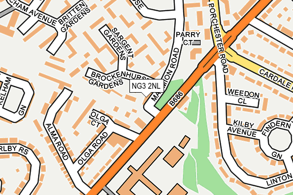 NG3 2NL map - OS OpenMap – Local (Ordnance Survey)