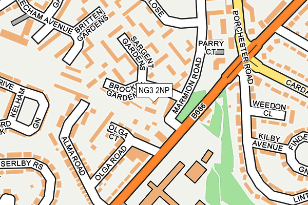 NG3 2NP map - OS OpenMap – Local (Ordnance Survey)