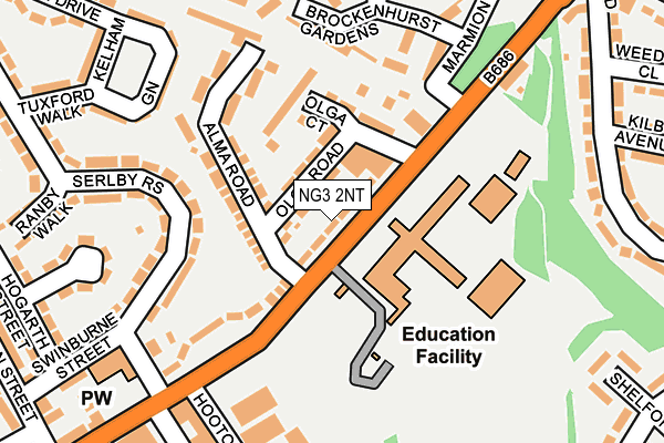 NG3 2NT map - OS OpenMap – Local (Ordnance Survey)