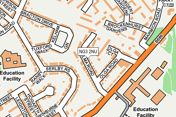 NG3 2NU map - OS OpenMap – Local (Ordnance Survey)