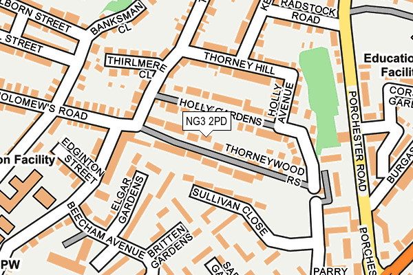 NG3 2PD map - OS OpenMap – Local (Ordnance Survey)