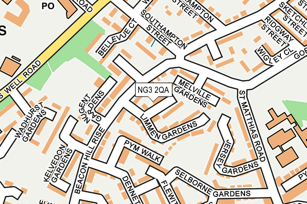 NG3 2QA map - OS OpenMap – Local (Ordnance Survey)