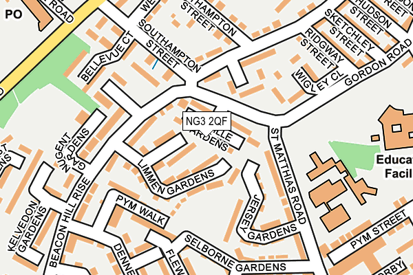NG3 2QF map - OS OpenMap – Local (Ordnance Survey)