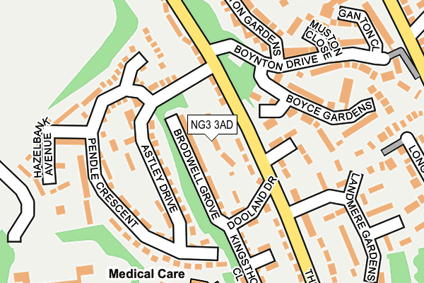 NG3 3AD map - OS OpenMap – Local (Ordnance Survey)