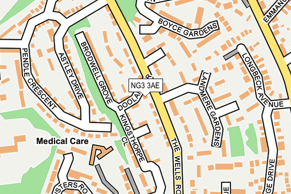 NG3 3AE map - OS OpenMap – Local (Ordnance Survey)