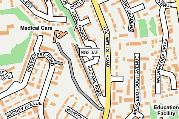NG3 3AF map - OS OpenMap – Local (Ordnance Survey)