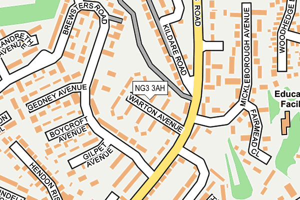 NG3 3AH map - OS OpenMap – Local (Ordnance Survey)