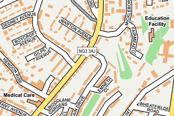 NG3 3AJ map - OS OpenMap – Local (Ordnance Survey)